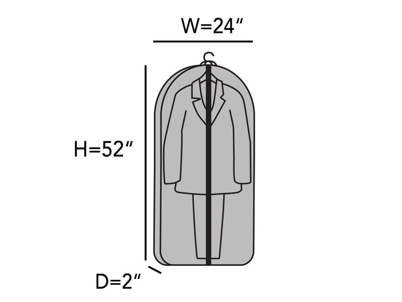 Covermates Keepsakes Deluxe Garment Bag Set - Premium Polyester - Full Length Zipper - ID Window - Carrying Handles - Stowaway Pouch - Closet Storage, Black - Image 2