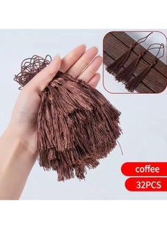 Abrar Colorful Silk Tassels with Hanging Rope Coffee for Home Decor, Curtains, Jewelry, Weddings, and Keychains 32 Pieces 