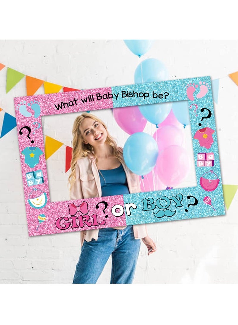 Excefore Baby Gender Reveal Photo Booth Frame, Party Supplies Boy or Girl Photo Booth Props Baby Shower Birthday Party Decoration, DIY Kit for Birthday Shower Baby Shower Party Favor Supplies (Pack of 23) - Image 3