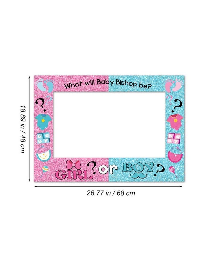 Excefore Baby Gender Reveal Photo Booth Frame, Party Supplies Boy or Girl Photo Booth Props Baby Shower Birthday Party Decoration, DIY Kit for Birthday Shower Baby Shower Party Favor Supplies (Pack of 23) - Image 4
