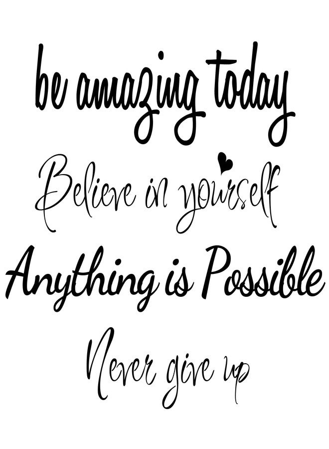 Sinekong Large Inspirational Quote Wall Decals, Removable Positive Saying Lettering Stickers, Motivational Word Decal Peel and Stick for Classroom Home Living Room Bedroom Office DIY Art Decor - Image 1