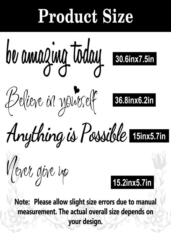 Sinekong Large Inspirational Quote Wall Decals, Removable Positive Saying Lettering Stickers, Motivational Word Decal Peel and Stick for Classroom Home Living Room Bedroom Office DIY Art Decor - Image 4