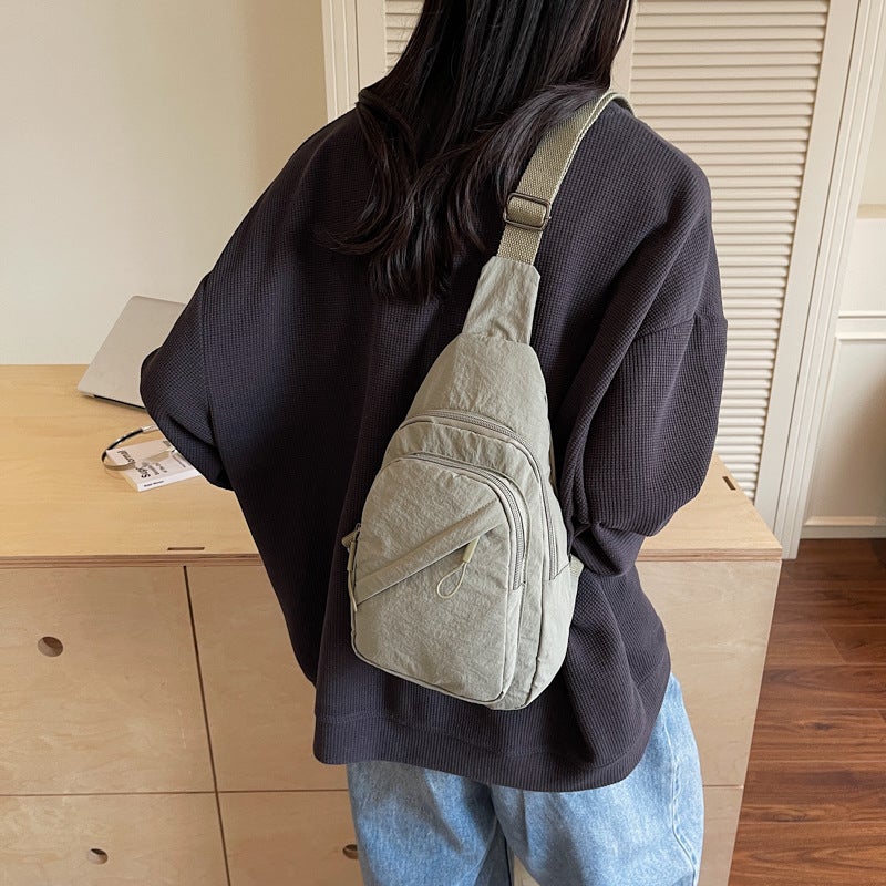 Women’s Chest Bag Soft Fabric Street Style Crossbody with Zippered Compartment - Image 2