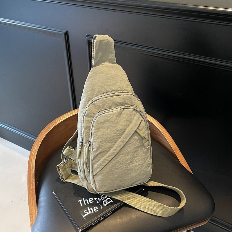 Women’s Chest Bag Soft Fabric Street Style Crossbody with Zippered Compartment - Image 1