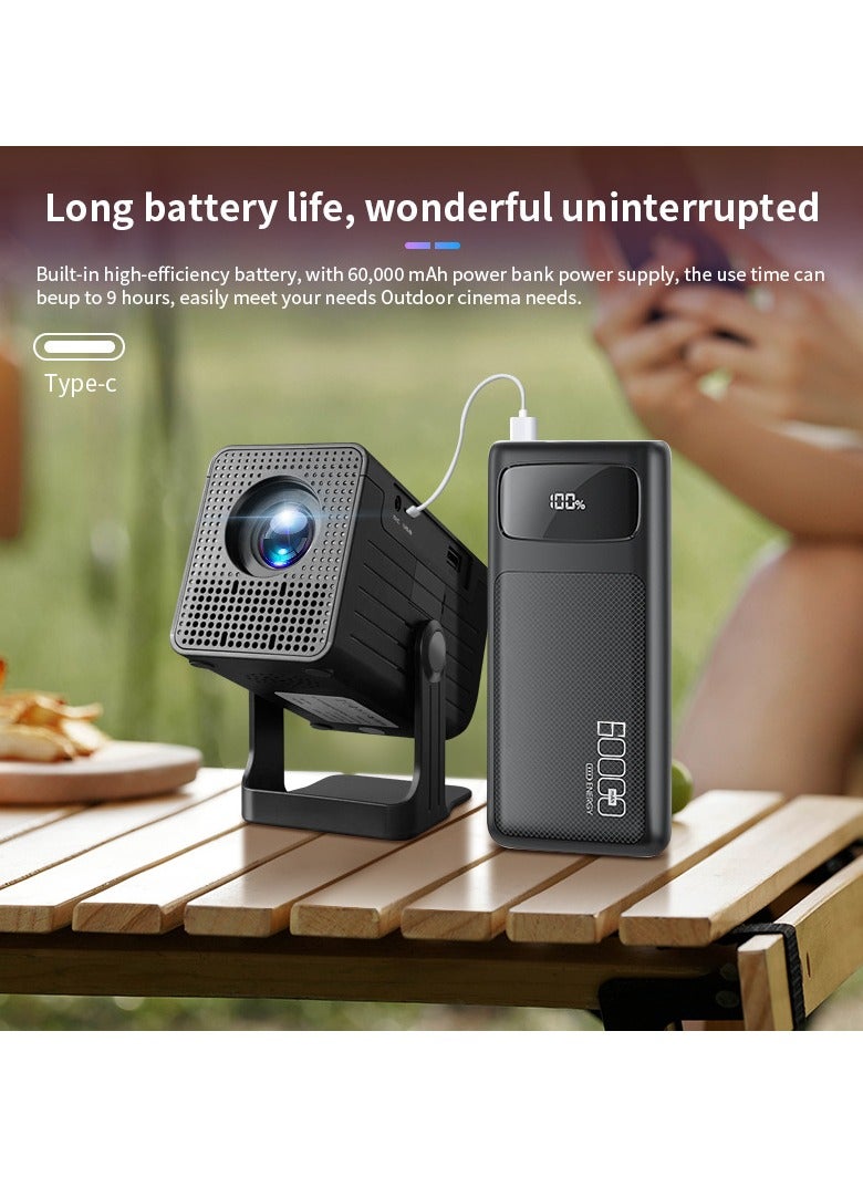 Camping must-have portable projector, outdoor high-definition mini wireless phone, same screen, large battery life system: Android 11LCD resolution: 1024 * 600  - Image 1