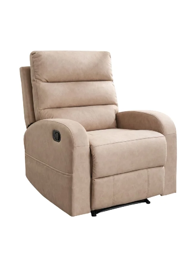 Micasa Elegant and Modern Design Manual Recliner Chair with Side Pocket Light Brown 102.5 x 94 x 85 cm SX-81407 LIGHT BROWN