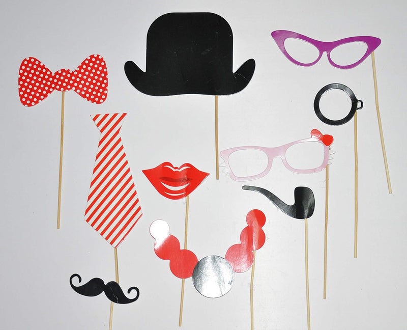My Party Suppliers Photo Booth Props Glasses Mustache Lip On A Stick Wedding Birthday Party Fun Favor 1Set of 10pcs/Party Decoration Photo Prop - Image 1
