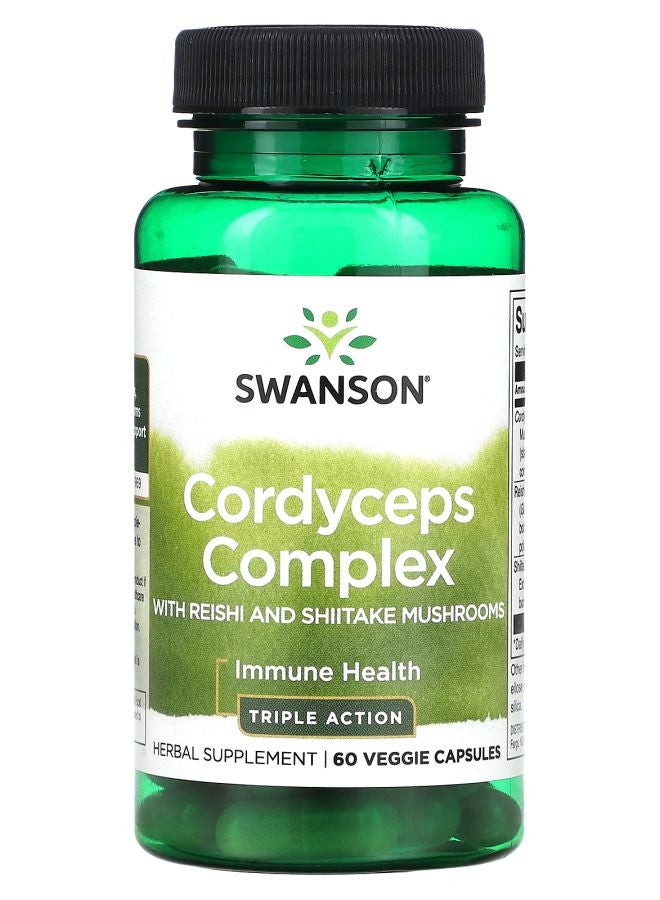 SWANSON Cordyceps Complex with Reishi and Shiitake Mushrooms 60 Veggie Capsules