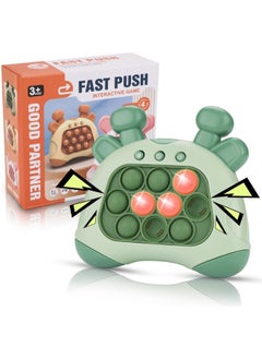 Generic Fast Push Game, Bunny Ear Handheld Speed Push Bubble Game Console, Light up Pop Game Sensory Fidget Toys for Kids, Autism Sensory Toys for Boys Girls Adults, Green Deer  - Image 1