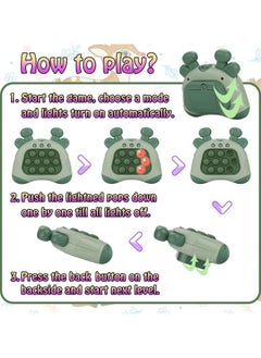 Generic Fast Push Game, Bunny Ear Handheld Speed Push Bubble Game Console, Light up Pop Game Sensory Fidget Toys for Kids, Autism Sensory Toys for Boys Girls Adults, Green Deer  - Image 4