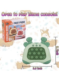 Generic Fast Push Game, Bunny Ear Handheld Speed Push Bubble Game Console, Light up Pop Game Sensory Fidget Toys for Kids, Autism Sensory Toys for Boys Girls Adults, Green Deer  - Image 5