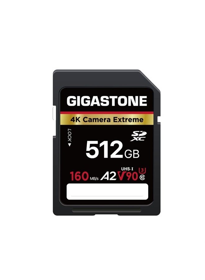 Gigastone 512GB SD Card, Camera Extreme, A2 V90 U3 SDXC Memory Card High Speed UHD Video Compatible with Canon Nikon Sony Panasonic Digital Camera, with 1 Mini case  - Image 1