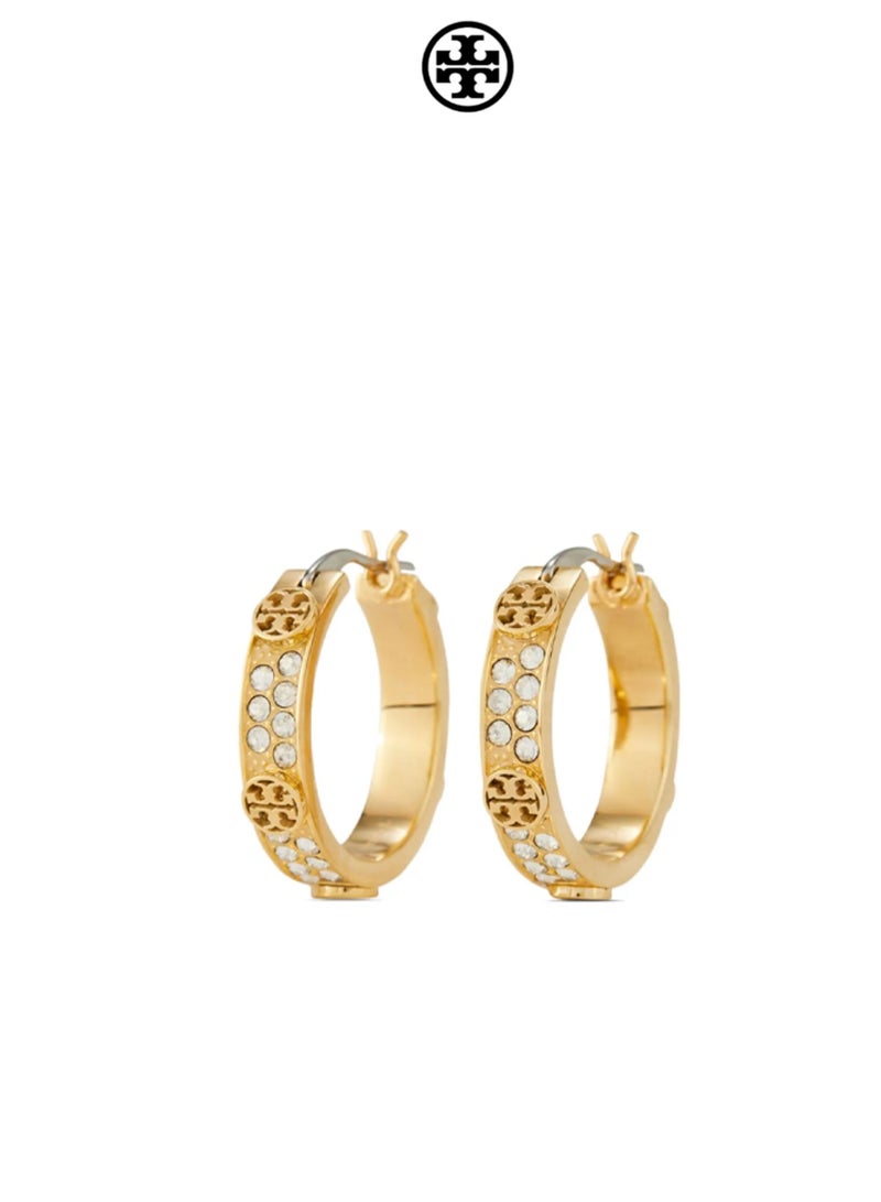 Burch TB Gold Broken Diamond Large Round Earrings - Image 1