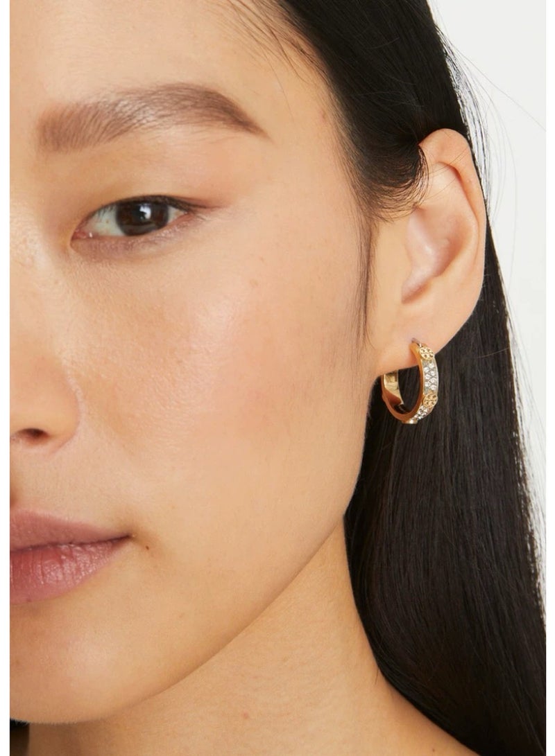 Burch TB Gold Broken Diamond Large Round Earrings - Image 3