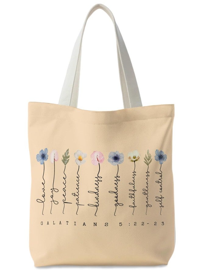 Supwhd Christian Tote Bag, Bible Bags Verse Canvas Tote for Women, Fruit of the Spirit Galatians 5:22-23, Gifts for Christian Women - Image 1