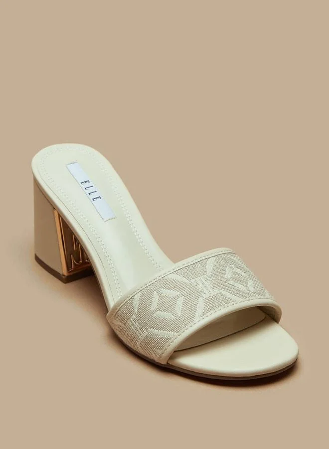 ايل Women Textured Slip On Sandals with Block Heels