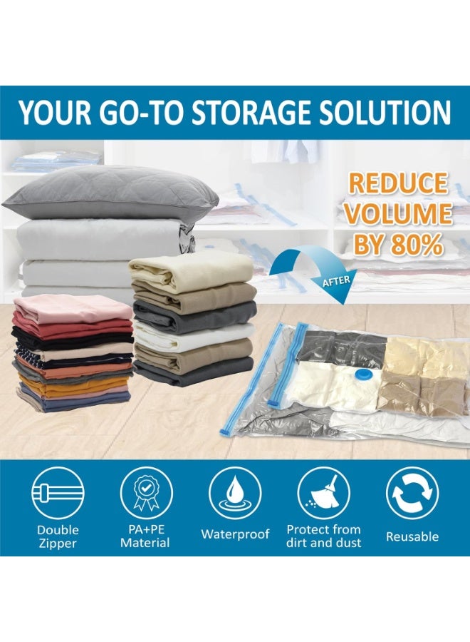 Cozy Essential 20 Pack Vacuum Storage Bags, Space Saver Bags (4 Jumbo/4 Large/4 Medium/4 Small/4 Roll) Compression for Comforters and Blankets, Sealer Clothes Storage, Hand Pump Included - Image 2