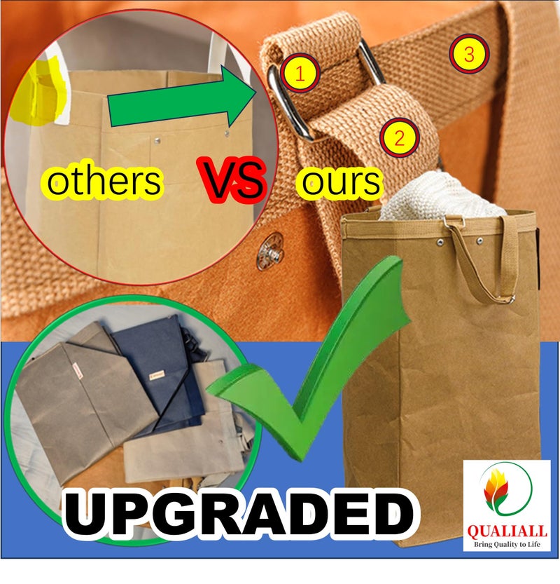 QUALIALL Kitchen Recycling Bin, Large Washable Paper Bags - Sturdy, Foldable, Space-Saving - Multipurpose Trash Can for Kitchen, Garden, and Indoor Use, 4 Colors, 4 Packs/Set - Image 2