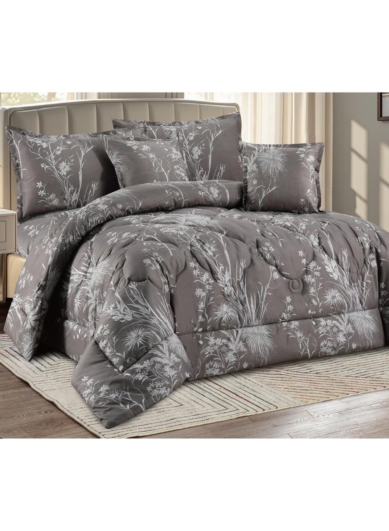 Miral 6-Piece Double Bed Comforter Set – Soft Printed Quilt with Full Fitted Sheet and Pillow Covers – Size 220×240 cm - Image 2