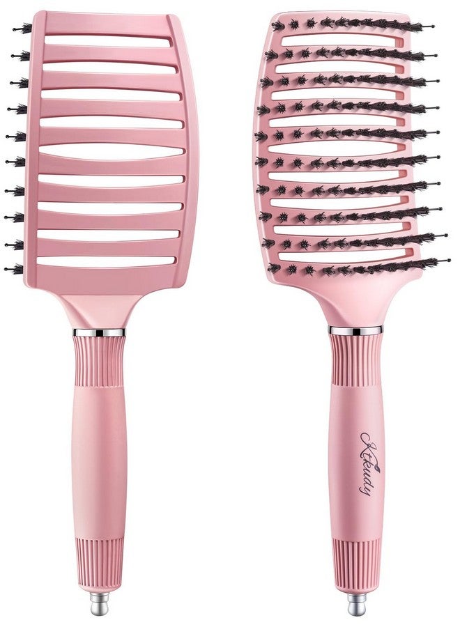 KTKUDY Wet & Dry Vented Detangling Hair Brush Glides Through Tangles Detangler Brush With Boar Bristles For Women Men & Kids Faster Blow Drying Curved Hairbrush - Image 1