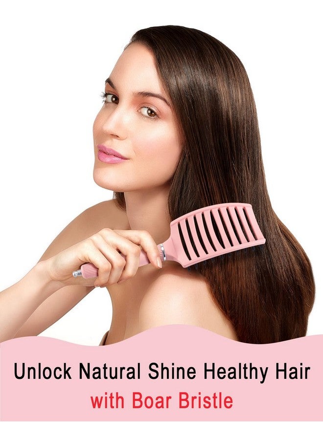 KTKUDY Wet & Dry Vented Detangling Hair Brush Glides Through Tangles Detangler Brush With Boar Bristles For Women Men & Kids Faster Blow Drying Curved Hairbrush - Image 4