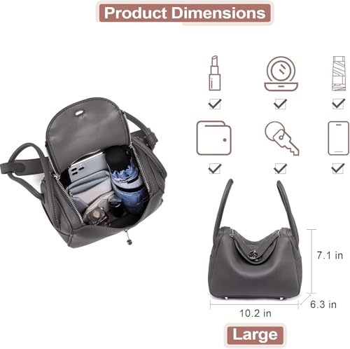 POPSEWING DIY Bag Kit, Leather Shoulder Bag Kit (Large, Navy Blue) - Image 4