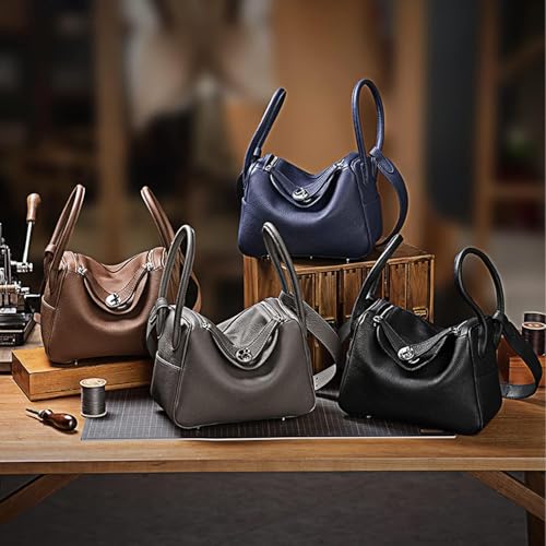 POPSEWING DIY Bag Kit, Leather Shoulder Bag Kit (Large, Navy Blue) - Image 5