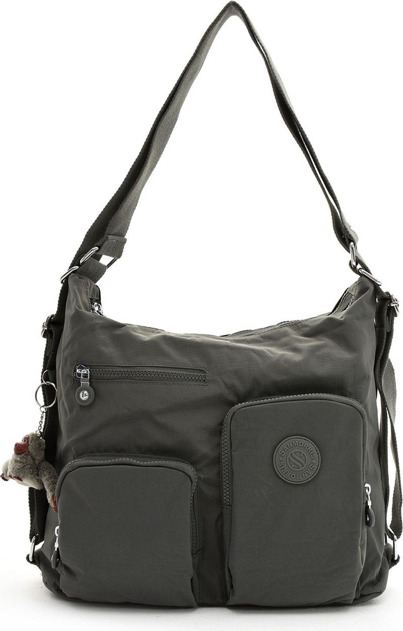 Sanmorris Women's Large Size Waterproof Parachute Fabric Cross Strap Shoulder and Backpack with Compartments - Image 1