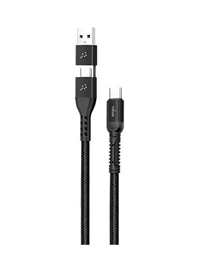 NIBEMINENT 2-In-1 Type-C To And USB Cable Black - Image 1