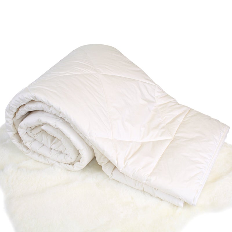 Woolino Woolino Premium Australian Wool Duvet Insert Bed Comforter MidWeight Wool Comforter Organic Cotton Shell Machine Washable Crib Size 