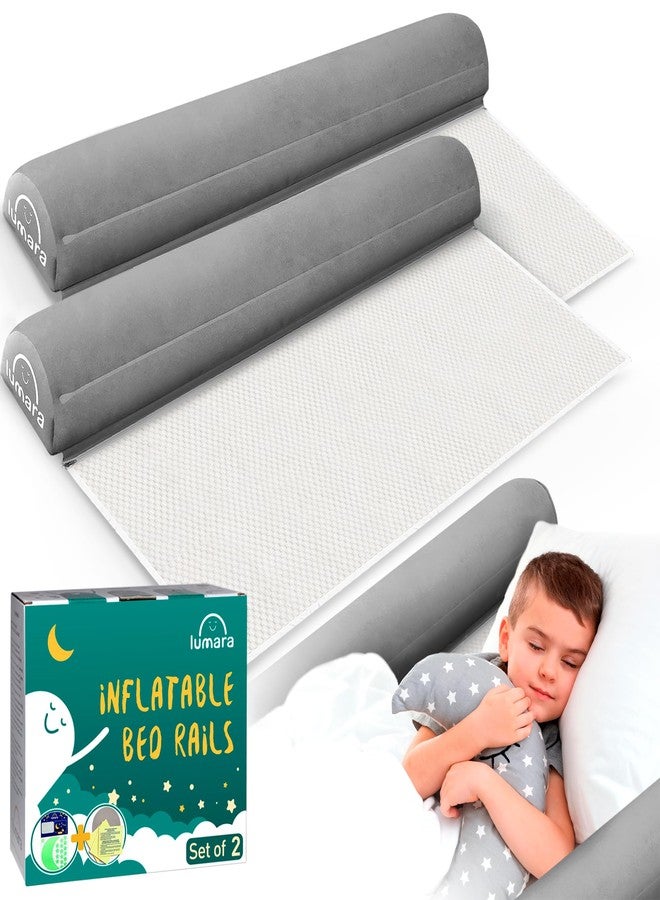 LUMARA Inflatable Bed Rail for Toddlers 2 Pack - Portable Travel Bed Bumpers for Kids Fits Twin Full Queen King Size Beds - Non-Slip Safety Guard Rails - Image 1
