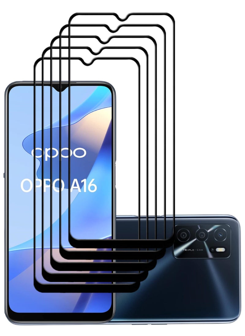 ACLIX 5 Pieces Antistatic ESD Dustproof Premium Quality High Definition Tempered Glass Screen Protector Designed For Oppo A16 - Image 1