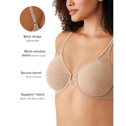 Wacoal womens Body By Wacoal Unlined Front Close Underwire Racerback Bra, Black, 36D - Image 2