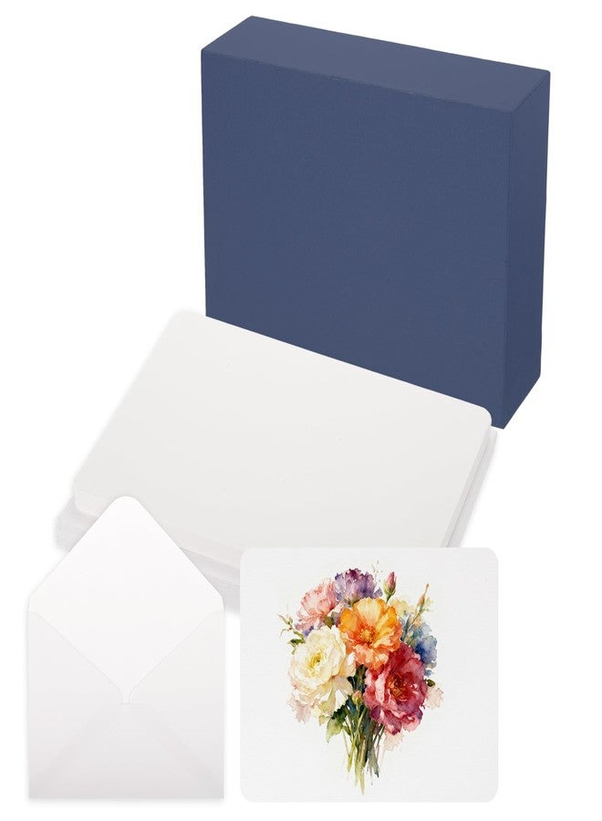 MECCANIXITY 20 Set Watercolor Paper with Envelopes 7 x 5 Inch 140lb/300gsm Artist Painting Drawing Paper Cold Press Water Color Sheet with Blue Case for Sketchbook Journal (Round Corner) - Image 1