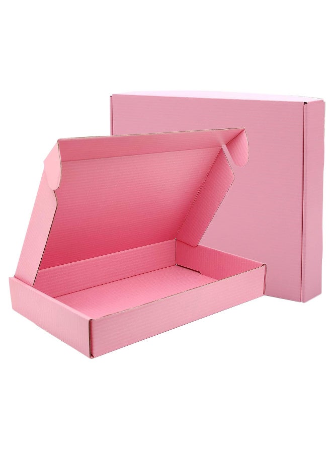 JOUDIYA 10Pcs Gift Boxes, Shipping Boxes for Small Business, 25 x 15 x 4cm, Corrugated Cardboard Boxes for Shipping, Packaging, Storage, Craft Gifts Giving, Pink - Image 1