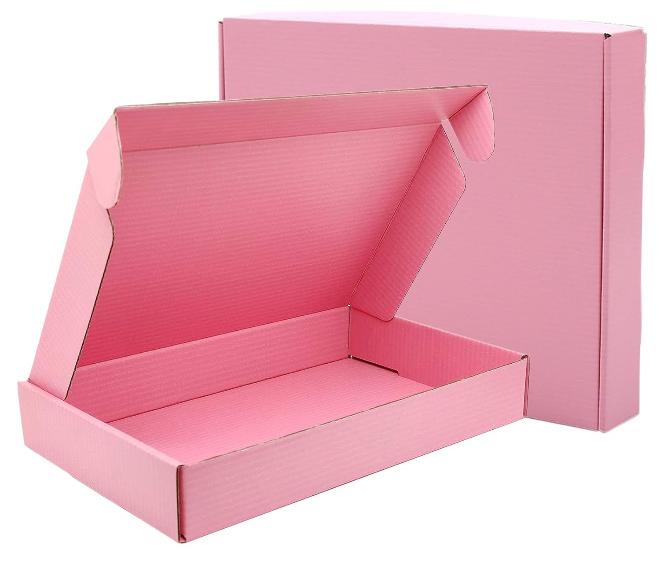 جُودِيَّة 10 صناديق هدايا، صناديق شحن للأعمال الصغيرة، بحجم 25 × 15 × 4 سم، صناديق كرتون مضلع للشحن، التغليف، التخزين، الحرف اليدوية وإهداء الهدايا، باللون الوردي - Image 1