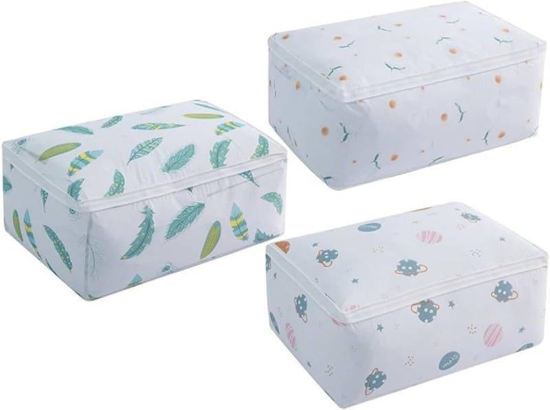 COFIEX COFIEX MoistureProof Quilt Storage Bags Keep Quilts Coats Jackets Pillows and Blankets Organized DustFree and MildewFree Perfect for Underbed Storage Pack of 3 - Image 1