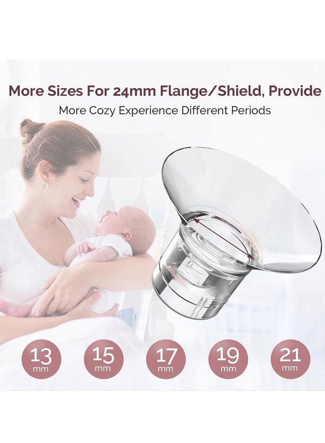 يالونج حشية حافة من السيليكون الصالحة للطعام مقاس 13/15/17/19/21 مم، مناسبة لحافة/درع 24 مم لمعظم مضخات الثدي، خالية من مادة BPA - Image 2