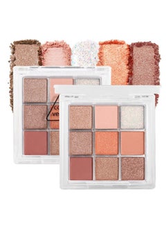 CAKAILA 9 Colors Colorful Eyeshadow Palette Makeup,Rose Gold Brown Nude White Matte Shimmer Neutral Eye Shadow Powder Palette,Highly Pigmented Naturing-Looking Long Lasting Waterproof 