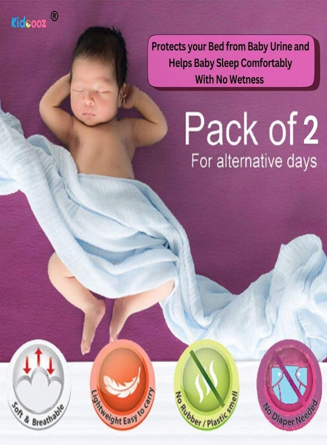 Kidoooz Anti-Piling Fleece Extra Absorbent Instant Dry Sheet for Baby, Baby Bed Protector, Waterproof Sheet (2, Plum+Navy Blue, Medium) - Image 2
