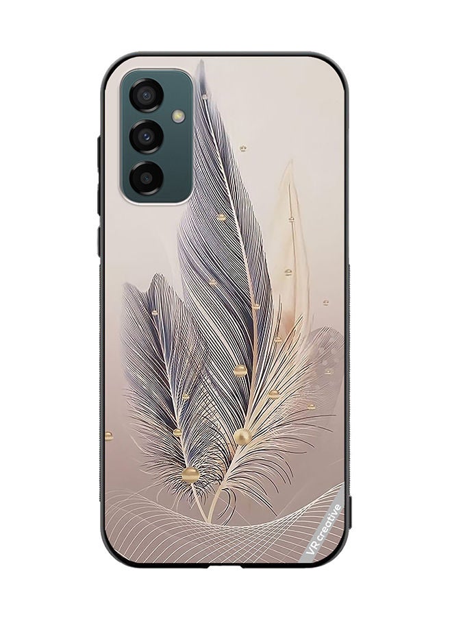 VR CREATIVE Protective Case Cover For Samsung Galaxy M23 Feather Leaf Art Design Multicolour - Image 1