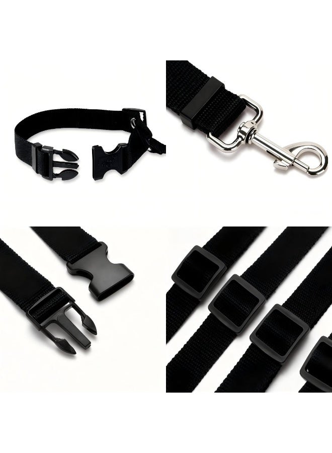 2 Packs Dog Cat Safety Seat Belt Strap Car Headrest Restraint Adjustable Nylon Fabric Dog Restraints Vehicle Seatbelts Harness - Image 4