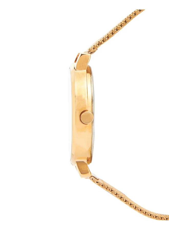 Chumbak Wildflower Watch Metal, Mesh Strap - Rose Gold