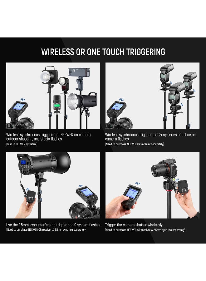 Neewer Wireless Flash Trigger for Sony - QPRO-C Professional Flash Trigger with 2.4G Wireless, TTL, 1/8000s High-Speed Sync, Multi-Flash, and 5 Groups Control - Image 3