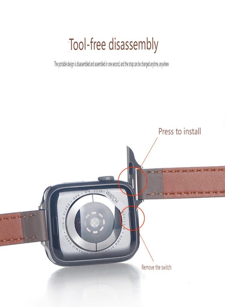 Ethnic Replacement Watchband For Apple Watch Series 1/2/3/4/5/6/7/SE 38-40-41mm Brown - Image 3