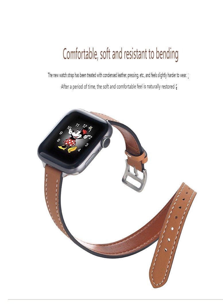 Ethnic Replacement Watchband For Apple Watch Series 1/2/3/4/5/6/7/SE 38-40-41mm Brown - Image 4