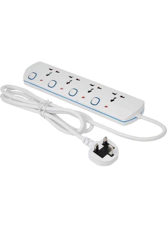 OSHTRACO مقبس تمديد عالمي 4-طرق من أوشتراكو مع سلك بطول 2 متر، متعدد الألوان - Image 3