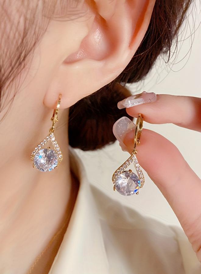 Styli Embellished Huggie Earrings - Image 4