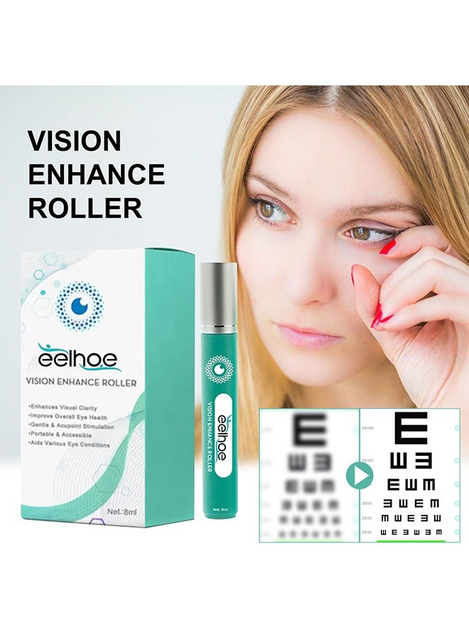 EELHOE Vision Enhance Roller, Eye Roller to Enhances Visual Clarity, Natural Vision Enhancer Roller, Relieve Eye Strain, Fatigue, and Discomfort 8 ml - Image 1