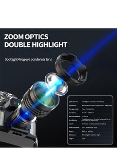 DMG TECH LED Headlamp, Rechargeable High Power Headlight, USB Charging, Super Bright Motion Sensor Headlamps, 6 Lighting Modes, Waterproof Durable Head Lamp for Hiking, Outdoor, Camping, Emergency  - Image 2